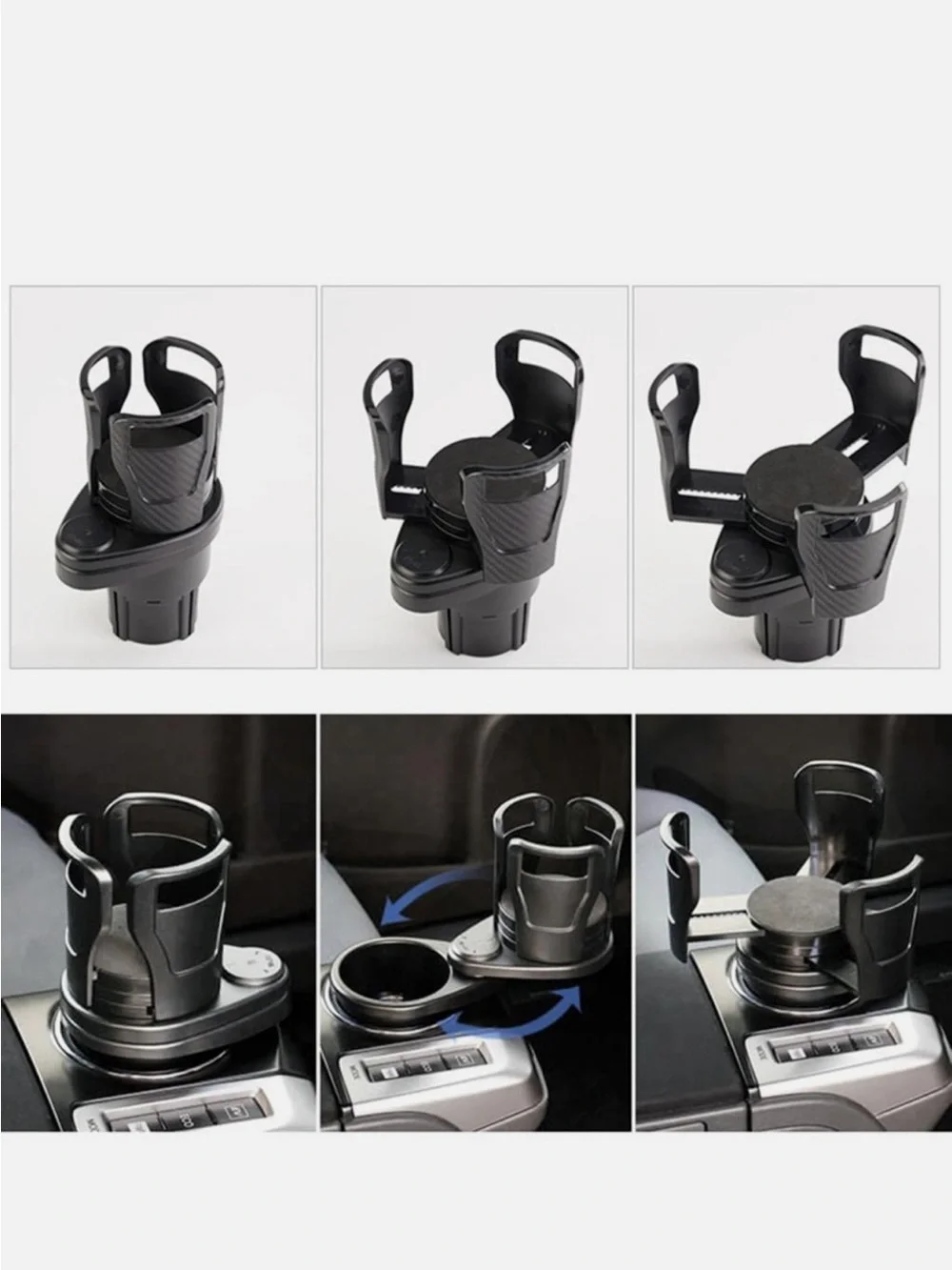 Universal Black Car Cup Holder Phone Mount all cup size and plates